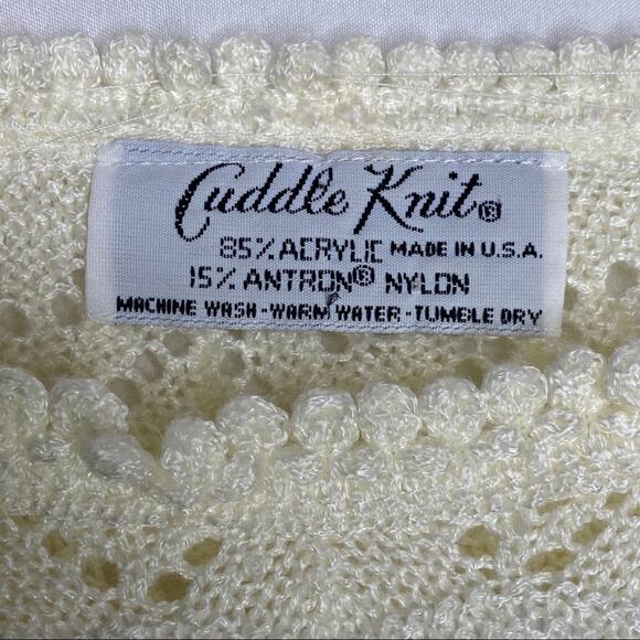 Vintage 80s Cuddle Knit Ivory Off White Sweater - Picture 2 of 5